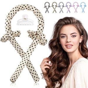 Heatless Curling Rod Headband with Scrunchies for Women